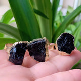 Natural Stone Adjustable Ring Tourmaline Kyanites Quartz Rings