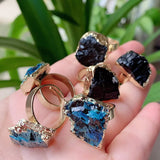 Natural Stone Adjustable Ring Tourmaline Kyanites Quartz Rings