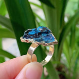 Natural Stone Adjustable Ring Tourmaline Kyanites Quartz Rings