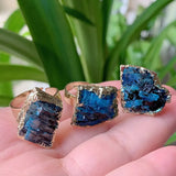 Natural Stone Adjustable Ring Tourmaline Kyanites Quartz Rings