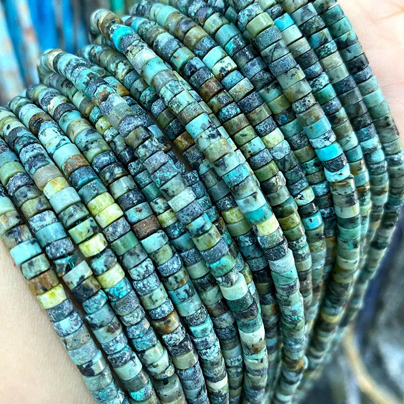 African Turquoise 2*4MM Flat Rondelle Spacer Beads 15inch