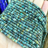 African Turquoise 2*4MM Flat Rondelle Spacer Beads 15inch