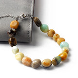 Natural Stone Agate Beads Bracelet Women Lapis Lazuli Amethyst