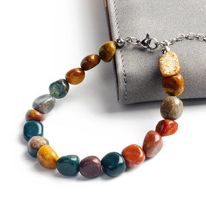 Natural Stone Agate Beads Bracelet Women Lapis Lazuli Amethyst
