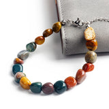 Natural Stone Agate Beads Bracelet Women Lapis Lazuli Amethyst