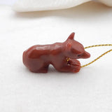 Natural Stone Agate Carved Animal Pendant Bead 36x16x12mm 9g