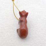 Natural Stone Agate Carved Animal Pendant Bead 36x16x12mm 9g