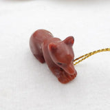 Natural Stone Agate Carved Animal Pendant Bead 36x16x12mm 9g