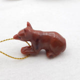 Natural Stone Agate Carved Animal Pendant Bead 36x16x12mm 9g