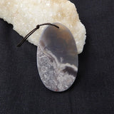 Natural Stone Agate Carved Mermaid Necklace Pendant 56x33x7mm