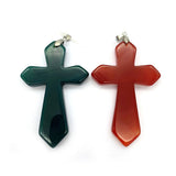 Red Agate Cross Shape Pendant for Jewelry Making