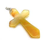 Red Agate Cross Shape Pendant for Jewelry Making