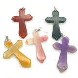 Red Agate Cross Shape Pendant for Jewelry Making