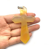Red Agate Cross Shape Pendant for Jewelry Making