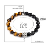 Agate Man Bracelet Adjustable Rope Stainless Steel Men Gift