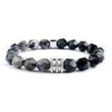 Agate Man Bracelet Adjustable Rope Stainless Steel Men Gift
