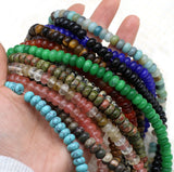 Natural Stone Agate Turquoise Opal Beads Heart Shaped Crystal Loose Abacus Beads