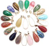 Natural Stone Pendant Beads for Jewelry Making 10pc