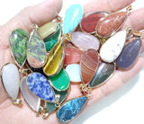 Natural Stone Pendant Beads for Jewelry Making 10pc