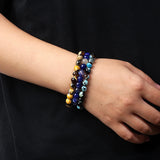 Natural Stone Agates Beads Bracelet 6-8mm Chakra Bangle