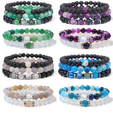 Agates Beads Couple Distance Bracelet Opal Gem Stone Energy Bracelet