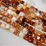 Natural Stone Agates Crystal Beads Square Tiger Eye Opal Semi-finished