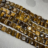 Natural Stone Agates Crystal Beads Square Tiger Eye Opal Semi-finished
