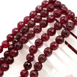 Natural Stone Agates Dark Red 4/6/8/10/12mm Round Faceted Beads