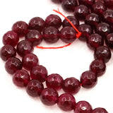 Natural Stone Agates Dark Red 4/6/8/10/12mm Round Faceted Beads