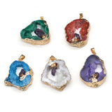 Natural Stone Agates Druzys Necklace Pendant Irregular Shape