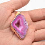 Natural Stone Agates Pendant Irregular Quartz Pendant for DIY Jewelry Making