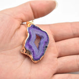 Natural Stone Agates Pendant Irregular Quartz Pendant for DIY Jewelry Making