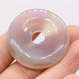 Agates Pendants Big Hole Flat Round Quartzs for DIY Necklace Earrings