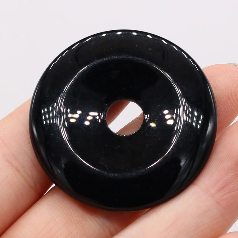 Agates Pendants Big Hole Flat Round Quartzs for DIY Necklace Earrings