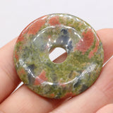 Agates Pendants Big Hole Flat Round Quartzs for DIY Necklace Earrings