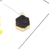 Natural Stone Agates Pendants Multicolor Plated Druzy for Jewelry Making