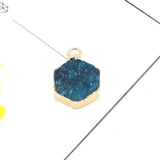 Natural Stone Agates Pendants Multicolor Plated Druzy for Jewelry Making