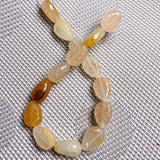 Natural Stone Agates Quartz Beads Carved Leaf Aventurine Jades Loose Beads