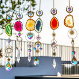Agates Slice Geode Crystal Sun Catcher Prisms Pendant Home Garden Wedding