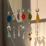 Agates Slice Geode Crystal Sun Catcher Prisms Pendant Home Garden Wedding