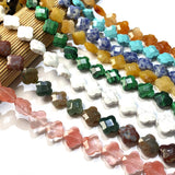 Natural Stone Agates Turquoises Crystal Beads 14x14x6mm