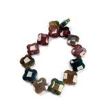 Natural Stone Agates Turquoises Crystal Beads 14x14x6mm