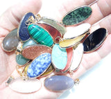 10pc Natural Stone Tiger Eye Yellow Jades Opal Water Pendant Beads