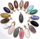 10pc Natural Stone Tiger Eye Yellow Jades Opal Water Pendant Beads