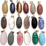 10pc Natural Stone Tiger Eye Yellow Jades Opal Water Pendant Beads