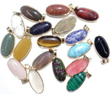 10pc Natural Stone Tiger Eye Yellow Jades Opal Water Pendant Beads