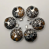 Natural Stone Alloy Tree Necklace Pendant for Jewelry Making
