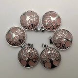 Natural Stone Alloy Tree Necklace Pendant for Jewelry Making
