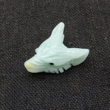 Amazonite Wolf Head Pendant Necklace 23x17x9mm