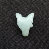 Amazonite Wolf Head Pendant Necklace 23x17x9mm